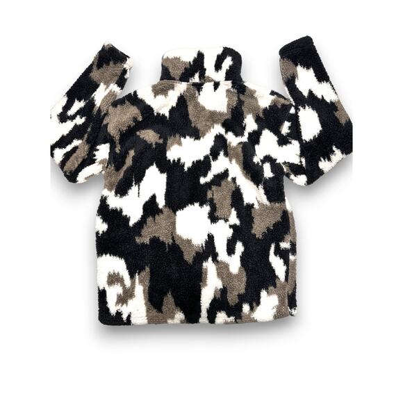 Eddie Bauer Neutral Camo Faux-Fur Sherpa Half-Zip Pullover Size Medium - Picture 6 of 13